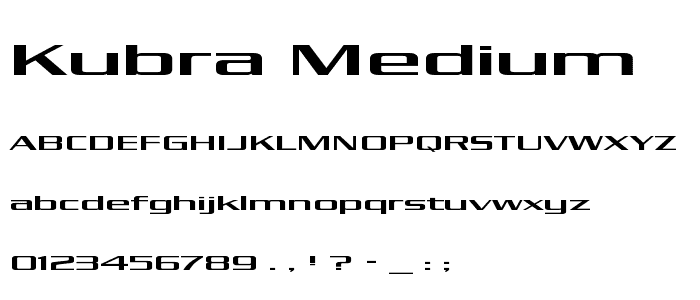 Kubra_medium font