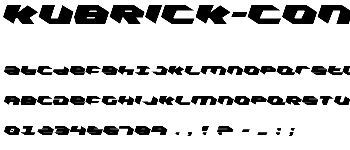 Kubrick Condensed Leftalic  font