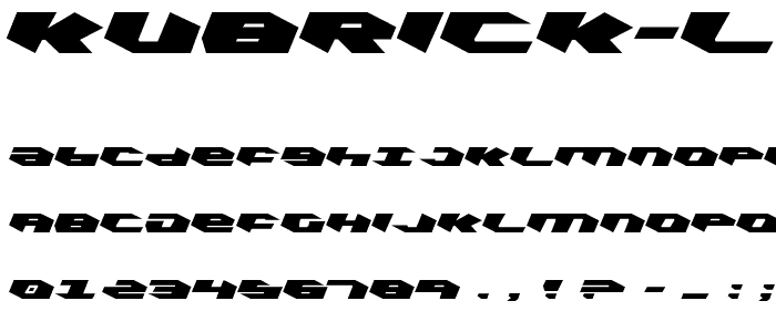 Kubrick Leftalic font