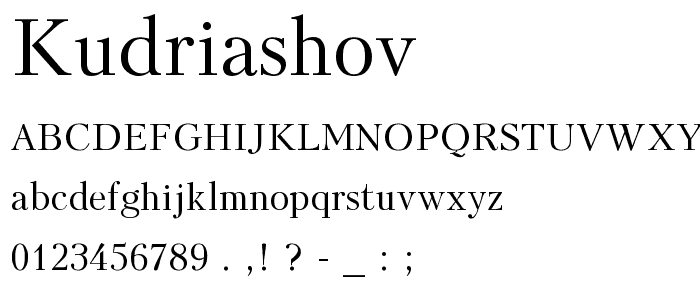 Kudriashov font