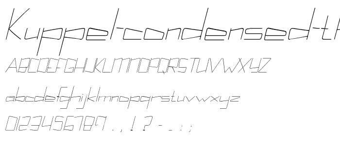 Kuppel Condensed Thin Italic font