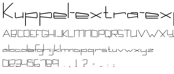 Kuppel Extra expanded Bold font