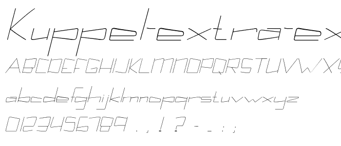 Kuppel Extra expanded Thin Italic font