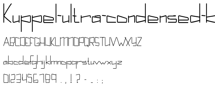 Kuppel Ultra condensed Bold font