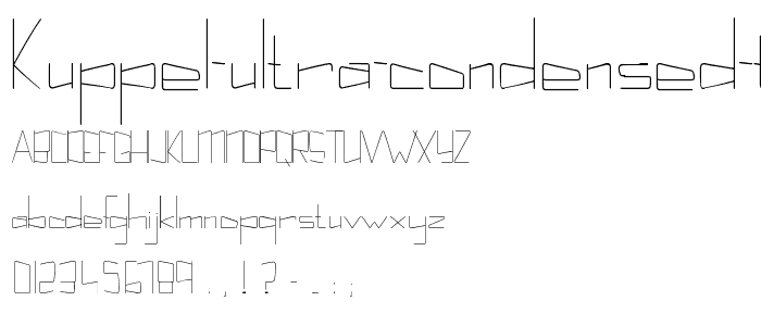 Kuppel Ultra condensed Thin font