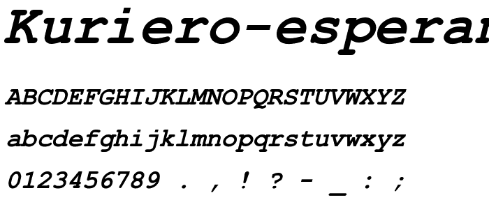 Kuriero Esperanto Dika Kursiva font