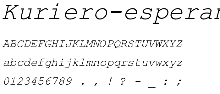 Kuriero Esperanto Kursiva font