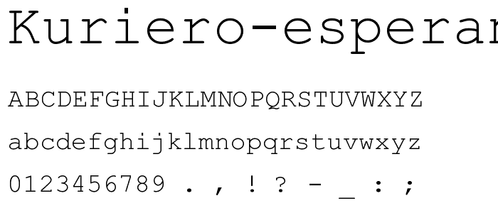 Kuriero Esperanto Normala font