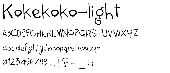 kokekoko light font