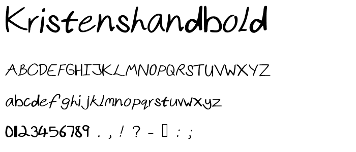 kristenshandBold font