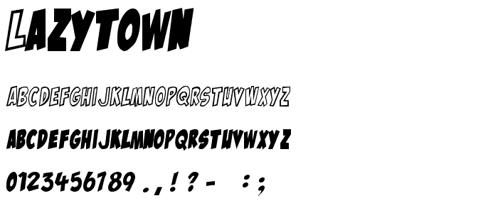 LAZYTOWN font