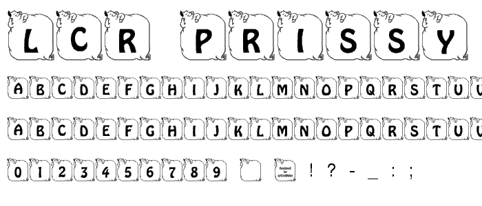 LCR Prissy Pig font