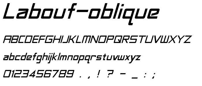 LaBouf Oblique font