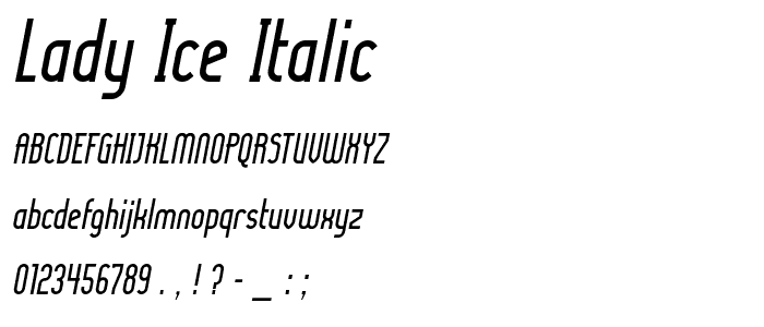 Lady Ice Italic font