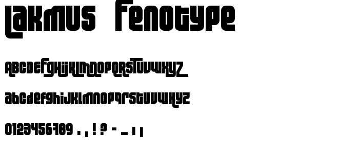 Lakmus  Fenotype font