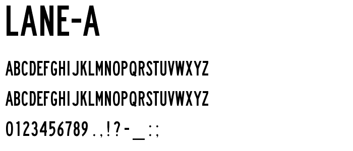 Lane A font