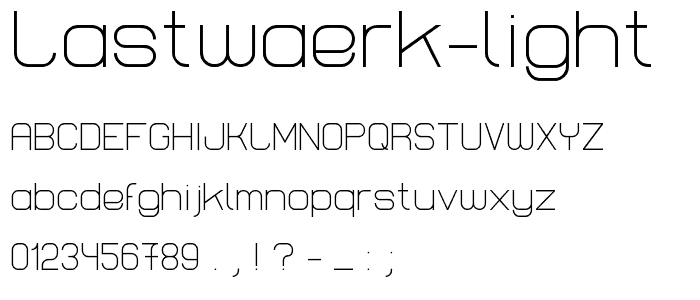 Lastwaerk light font
