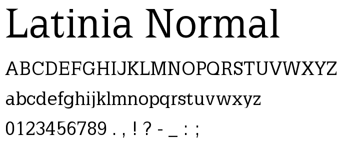 Latinia-Normal font