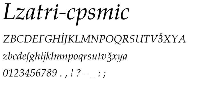 Lazuri COSMIC font