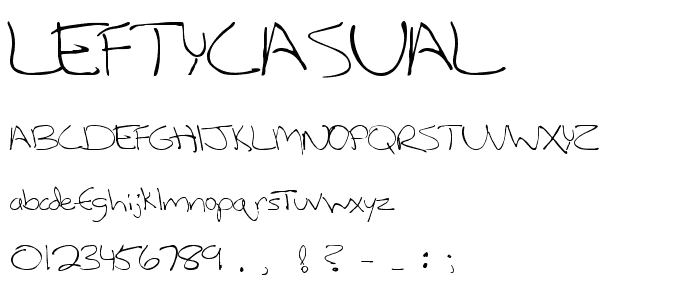 LeftyCasual font
