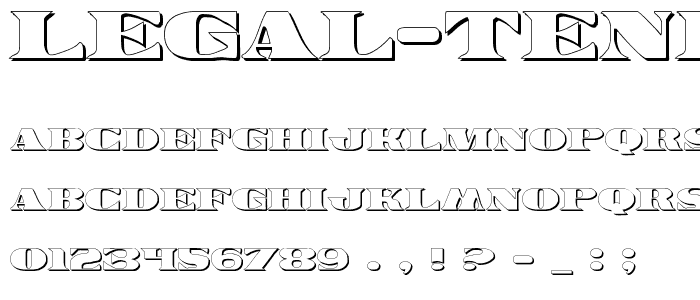 Legal Tender 3D font