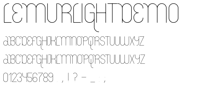 LemurLightDEMO font