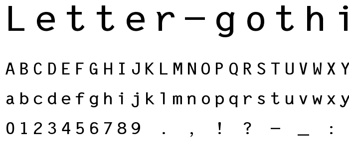 Letter Gothic Line font