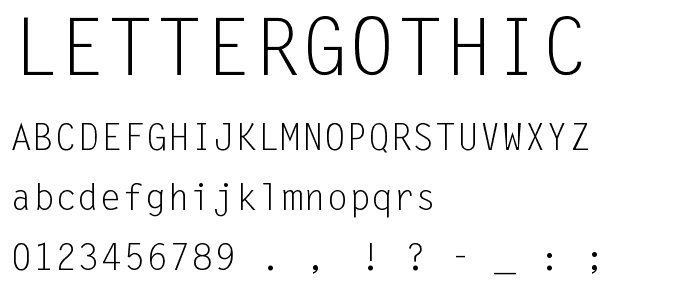 LetterGothic font