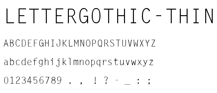 LetterGothic-Thin font