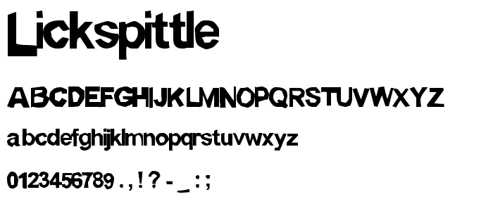 Lickspittle font