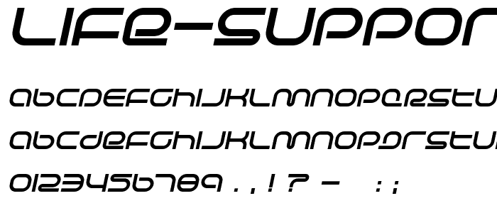 Life Support Bold Italic police