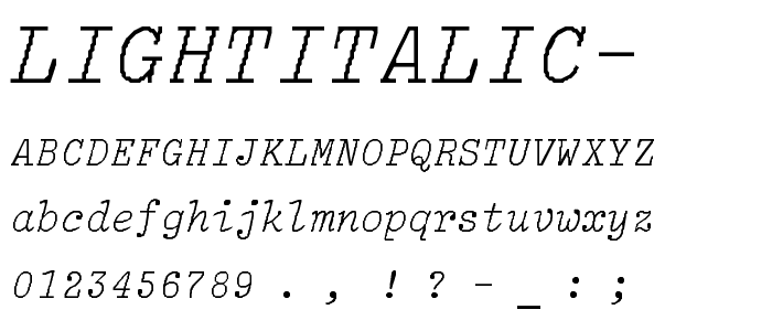 LightItalic-Light-Italic font