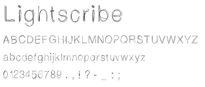 Lightscribe font