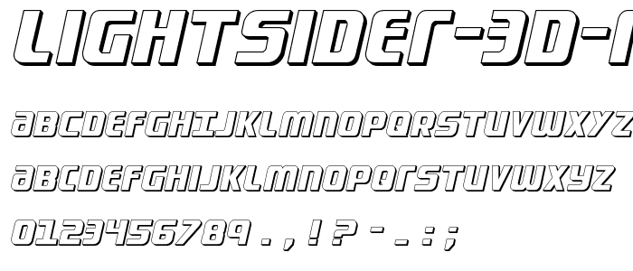 Lightsider 3D Regular font