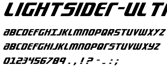 Lightsider Ultra Italic font
