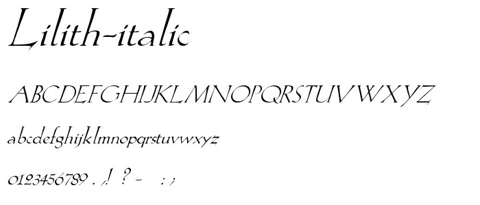 Lilith-Italic font