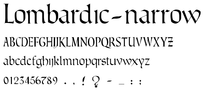 Lombardic Narrow font