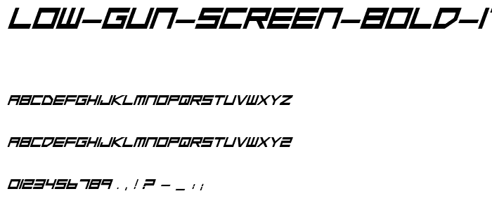 Low Gun Screen Bold Italic font