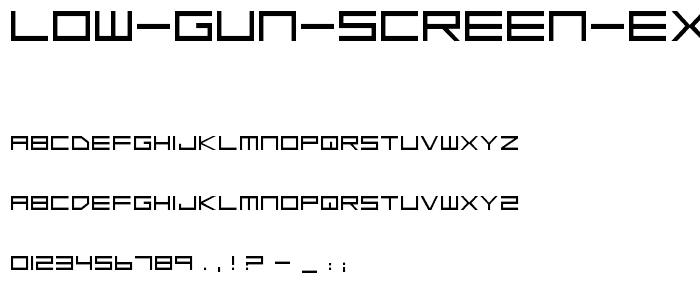 Low Gun Screen Expanded font