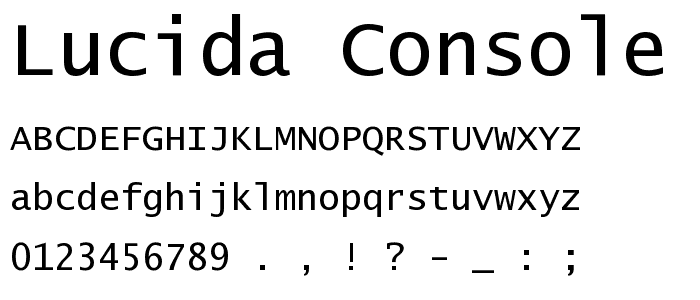 Lucida Console font