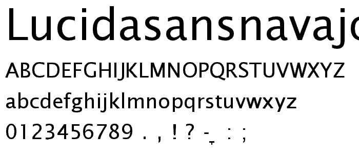 LucidaSansNavajo font