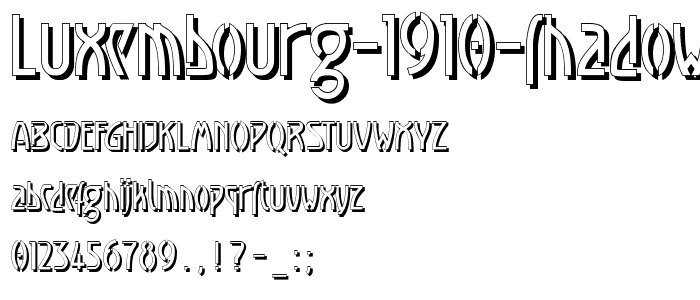 Luxembourg 1910 Shadow font