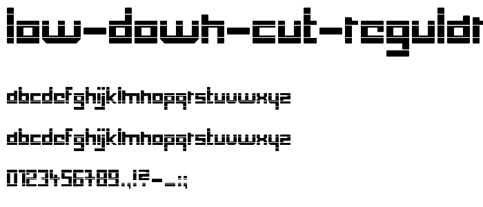 low down cut Regular font