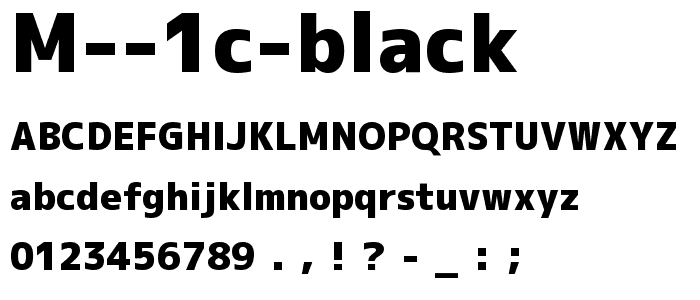 M 1c black font
