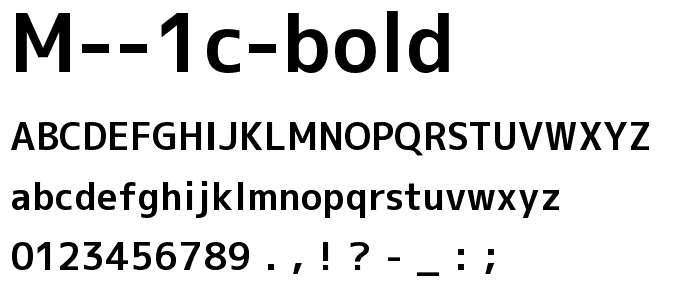 M 1c bold font