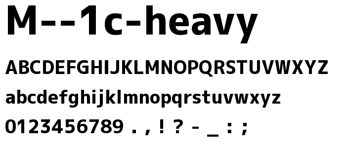 M 1c heavy font