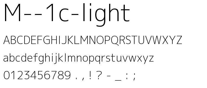M 1c light font