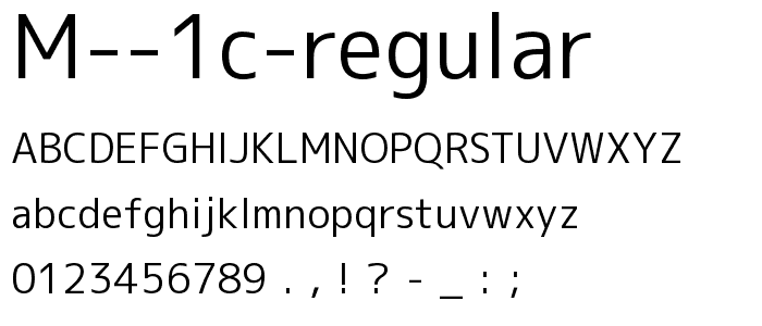 M 1c regular font