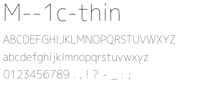 M 1c thin font