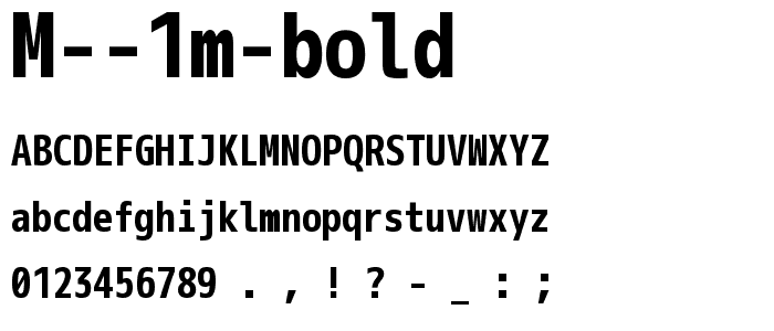 M 1m bold font